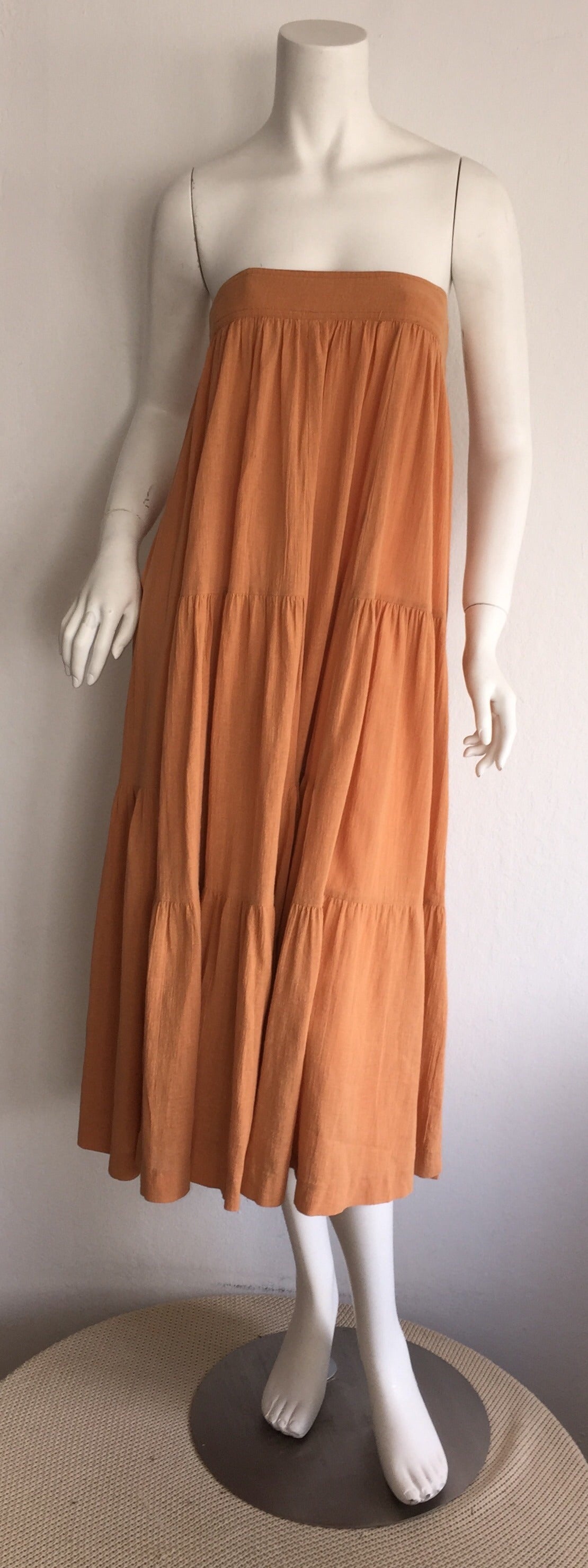 Chic Vintage Cacharel Cotton Terra Cotta Patchwork French Sundress 1