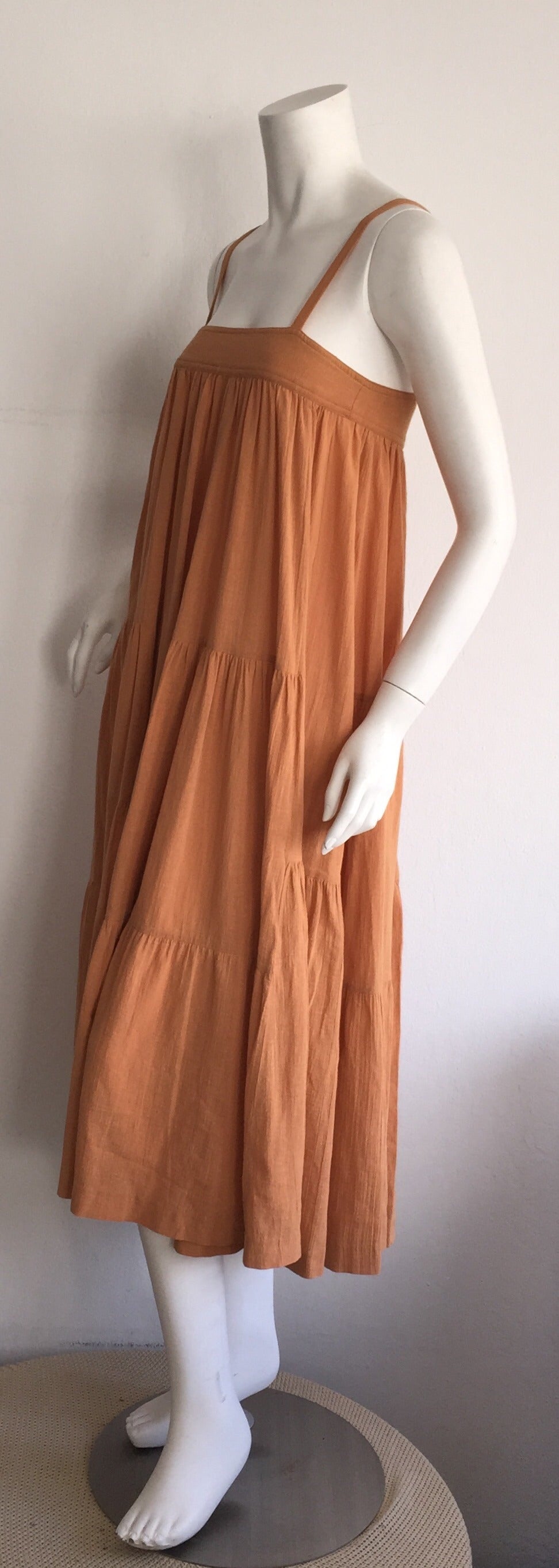 Chic Vintage Cacharel Cotton Terra Cotta Patchwork French Sundress 3
