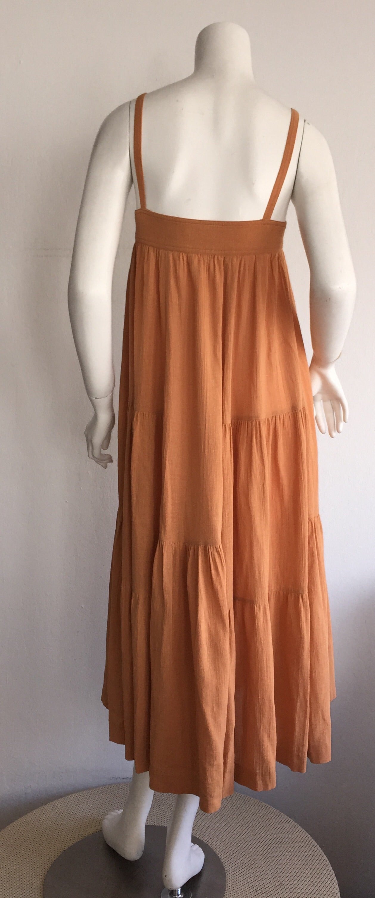 Chic Vintage Cacharel Cotton Terra Cotta Patchwork French Sundress 4