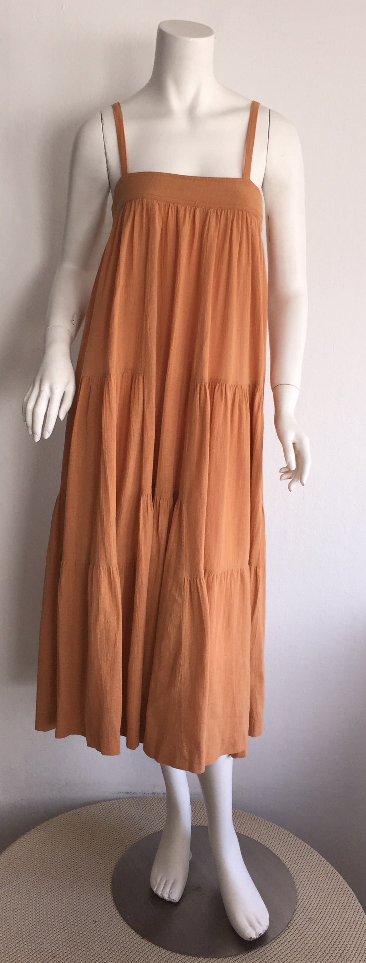 Chic Vintage Cacharel Cotton Terra Cotta Patchwork French Sundress 5