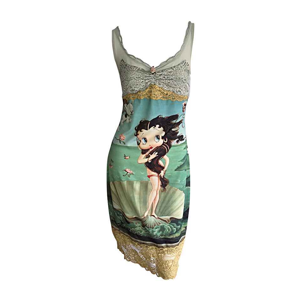 Extremely Rare Vintage Eletra Casadei Betty Boop " Birth of Venus " Dress