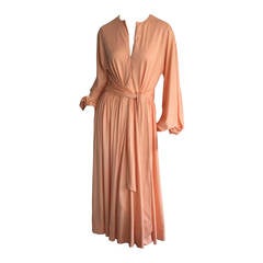 Stunning Vintage Donald Brooks Coral Jersey Disco Wrap Dress 9