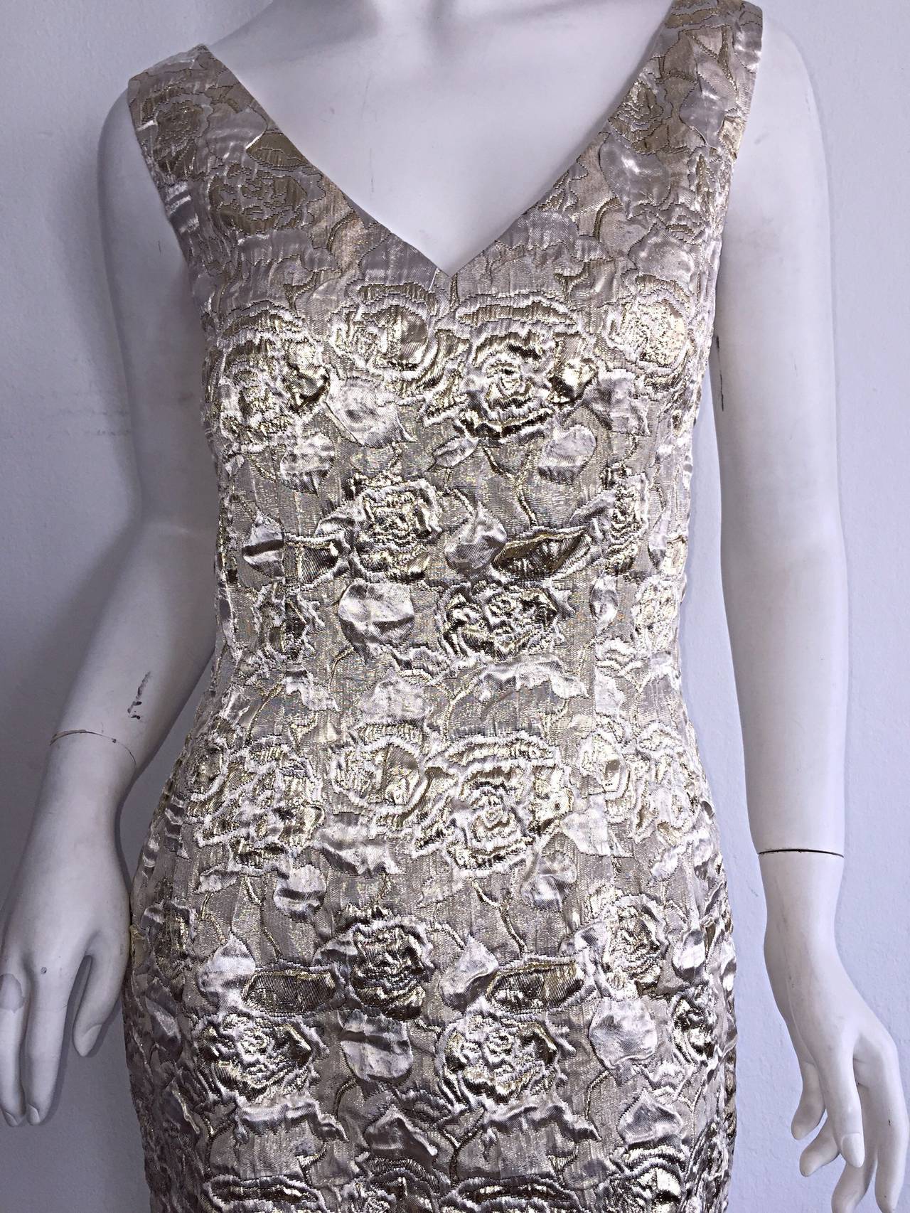 gold and silver brocade dress