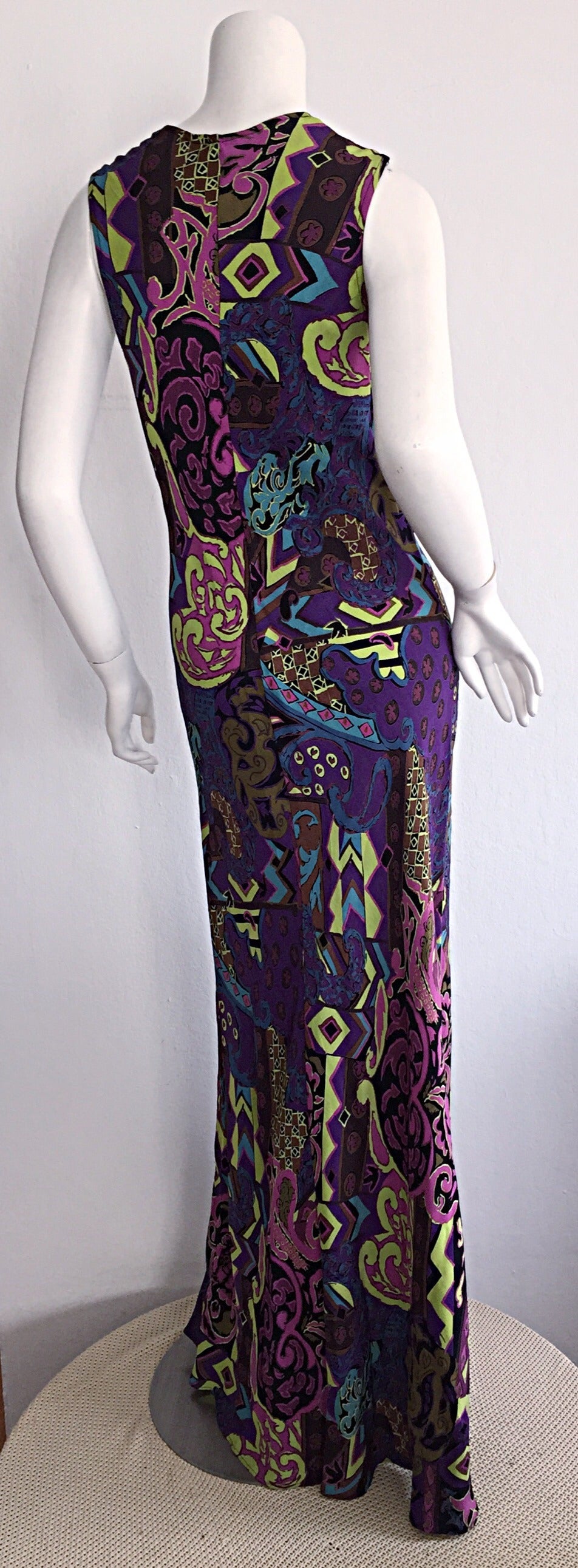 1990s Vintage Betsey Johnson ' Wallpaper ' Maxi Dress In Excellent Condition In San Diego, CA