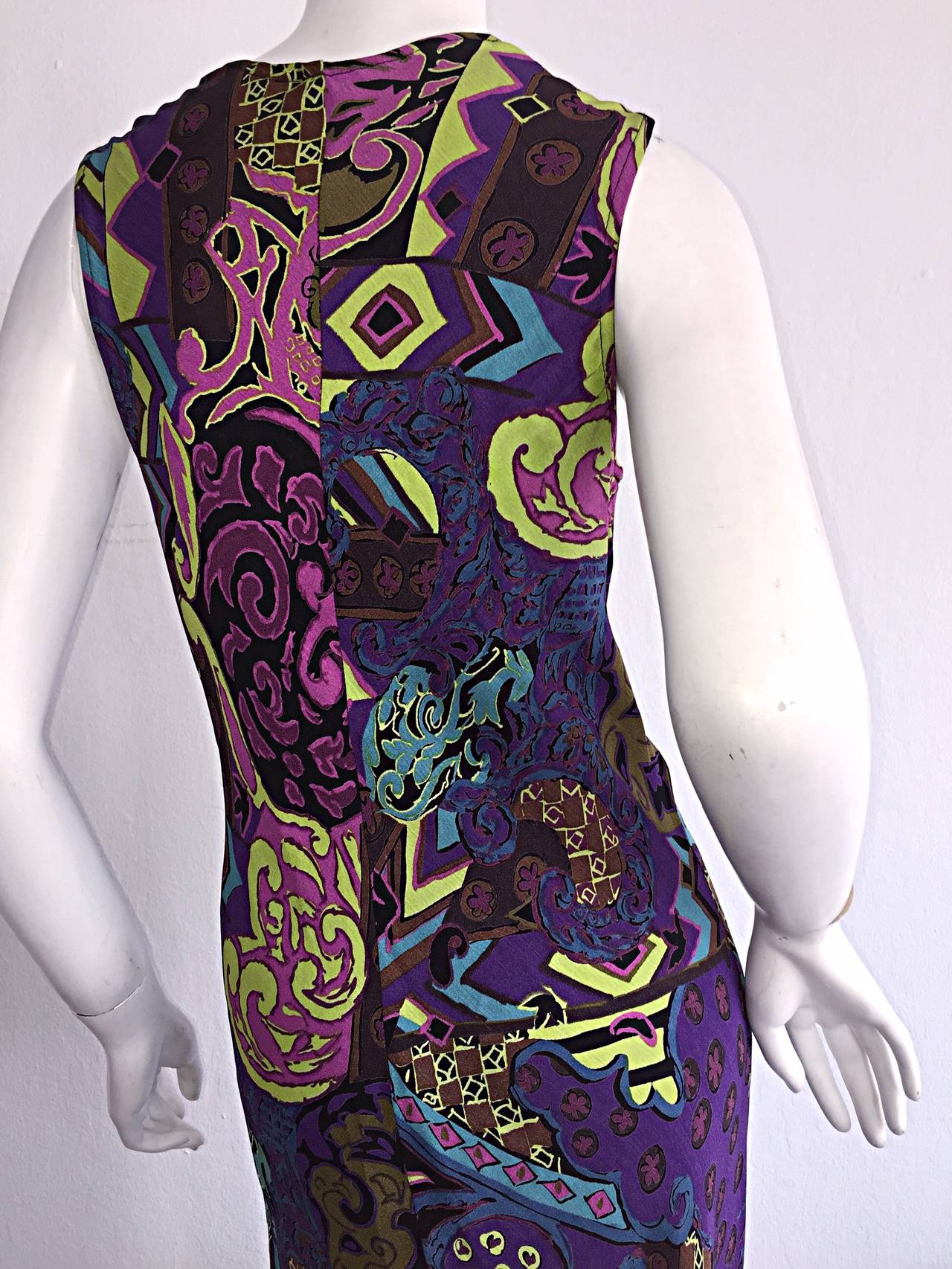 1990s Vintage Betsey Johnson ' Wallpaper ' Maxi Dress 1