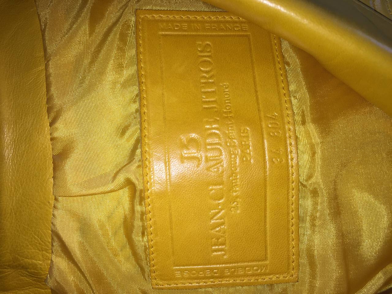 Rare Vintage Jean Claude Jitrois Mustard Yellow Butter Soft Leather Jacket 3