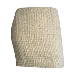 Sexy 1990s Vintage Gianni Versace Couture Ivory Off - White Cashmere Mini Skirt 3