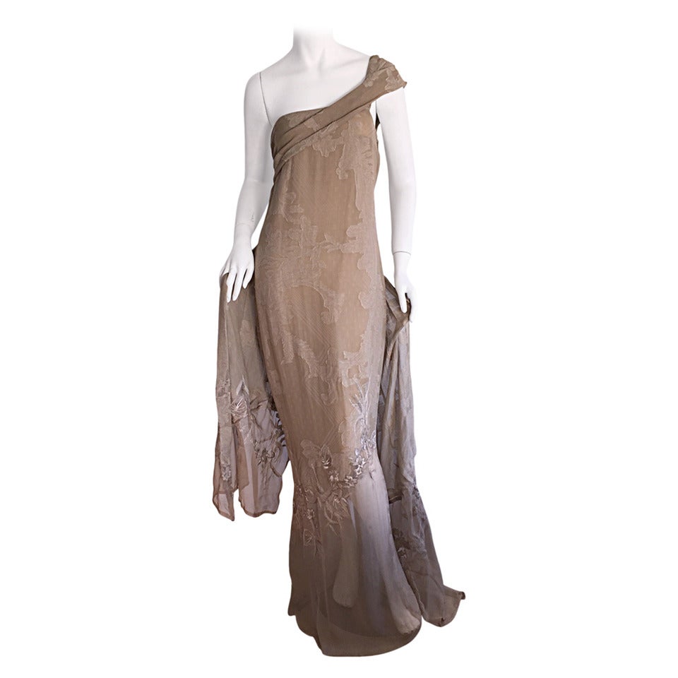 Extraordinary Vintage Gianfranco Ferre Cotton + Silk Grecian Goddess Gown