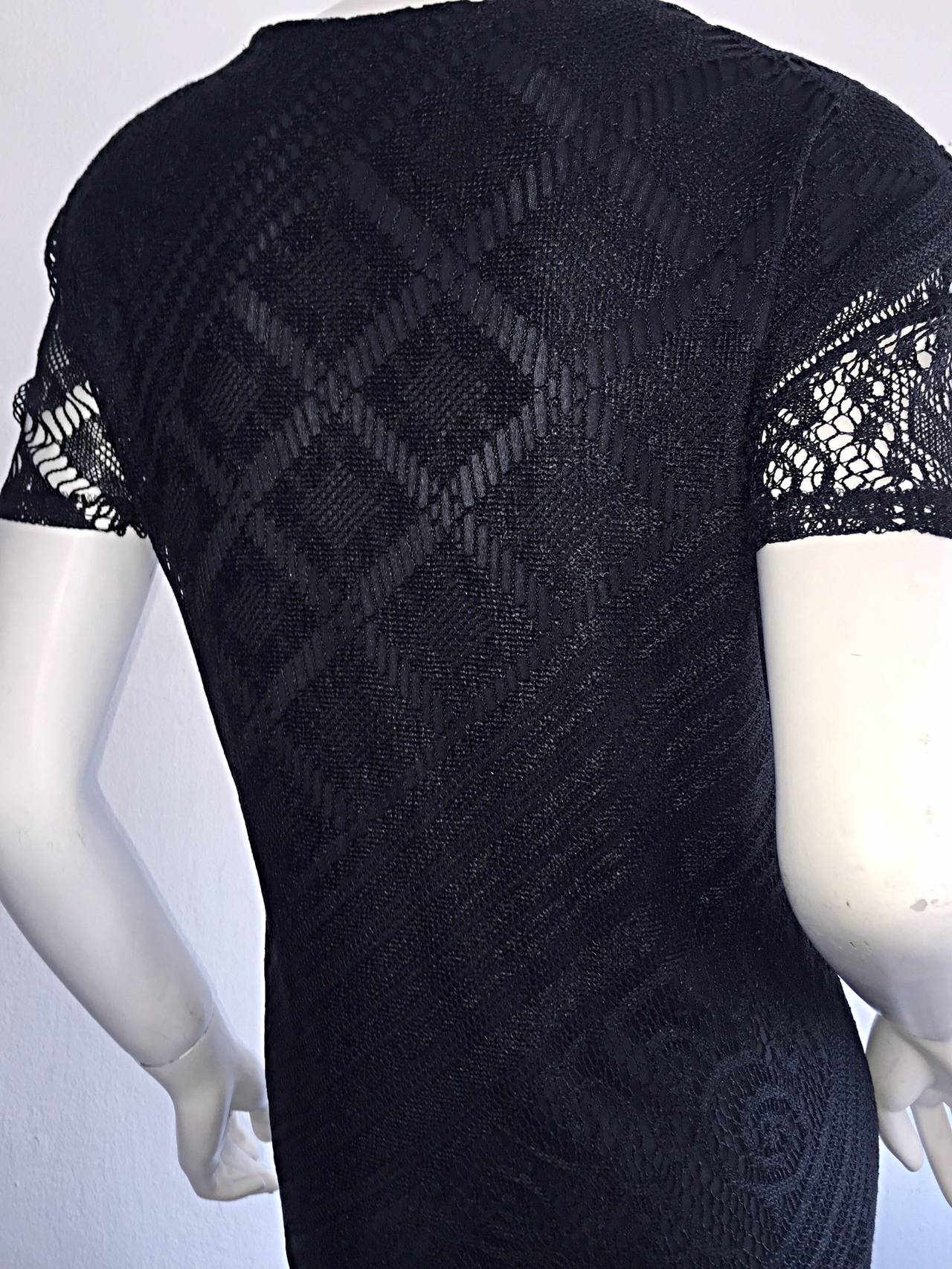 Noir Giorgio d' Sant Angelo - Robe en dentelle noire de style « Flapper » en vente