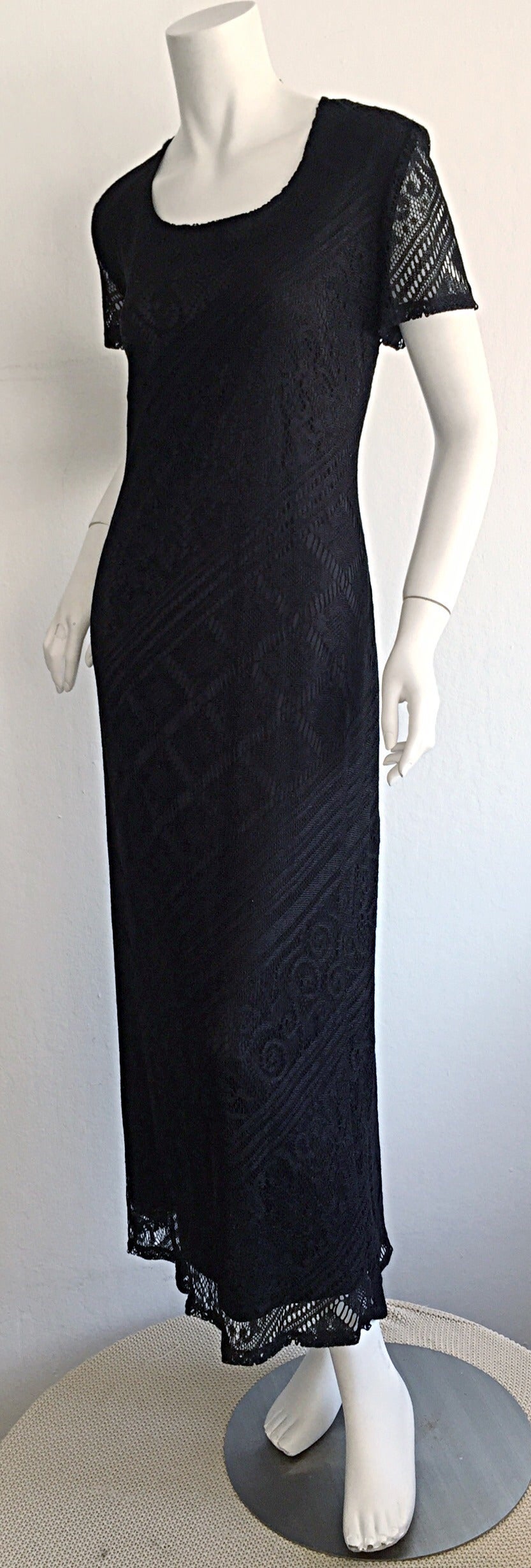 Giorgio d' Sant Angelo Black Lace ' Flapper ' Style Dress For Sale 1