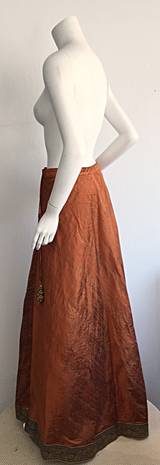 raw silk maxi skirt