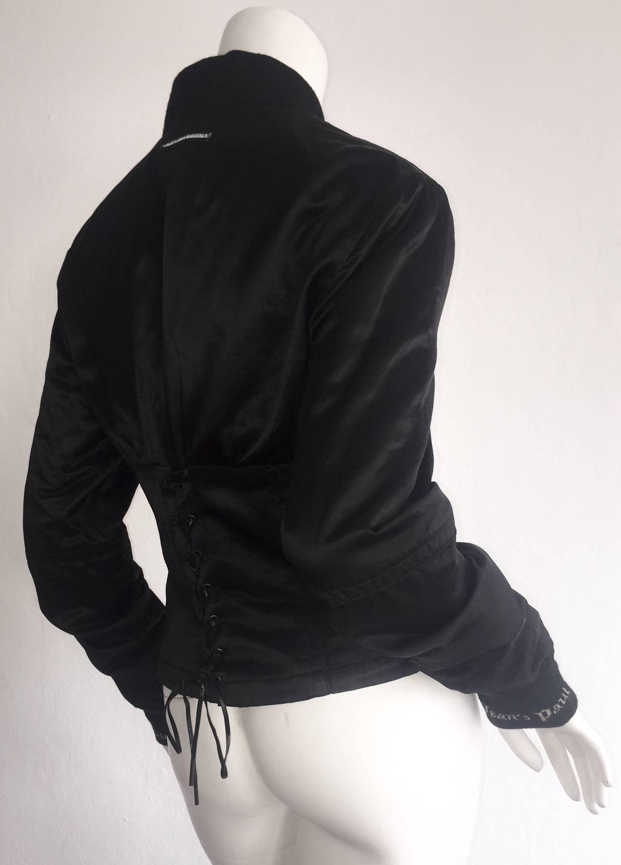 1990s Vintage Jean Paul Gaultier Corset Lace Up Back Bomber Jacket For ...