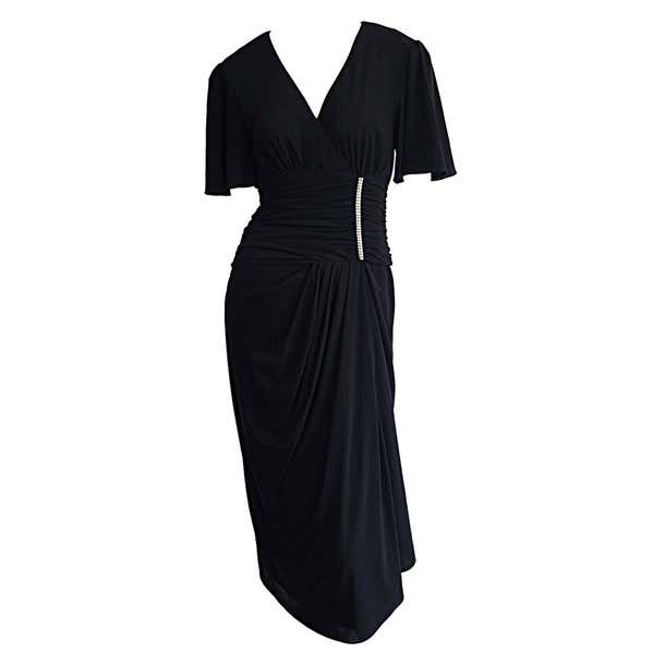 Gorgeous Vintage Neiman Marcus 1940s Style Classic Black Dress w ...