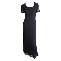 Vintage Giorgio d' Sant Angelo Black Lace ' Flapper ' Style Dress