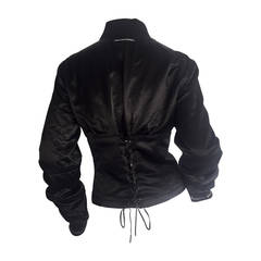 1990s Vintage Jean Paul Gaultier Corset Lace Up Back Bomber Jacket 5