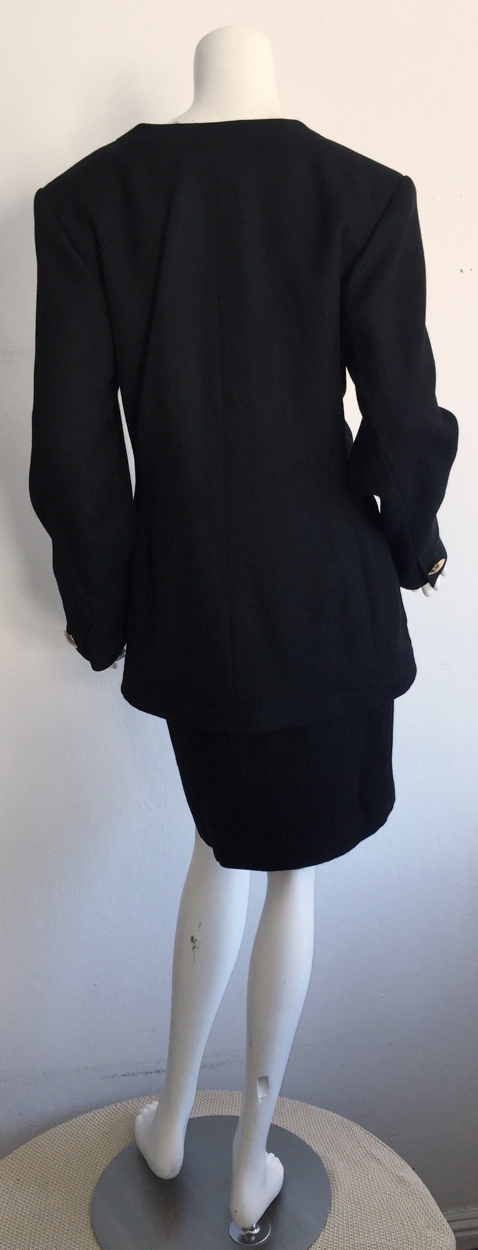 Yves Saint Laurent Rive Gauche tailleur jupe noire vintage taille 44 YSL Pour femmes en vente