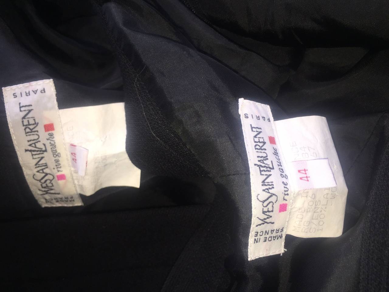 Vintage Yves Saint Laurent ' Rive Gauche ' Schwarzer Rock Anzug Größe 44 YSL im Angebot 4