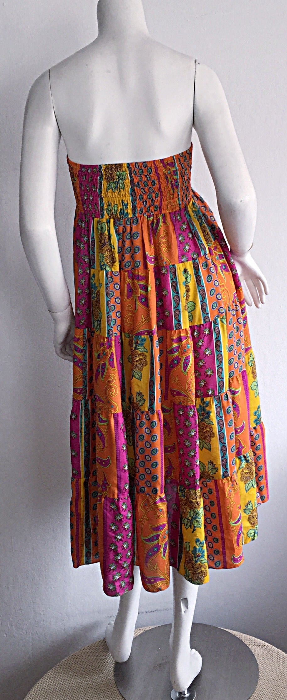 Amazing Ralph Lauren Black Label Flowers + Paisley Patchwork Maxi Skirt / Dress 1