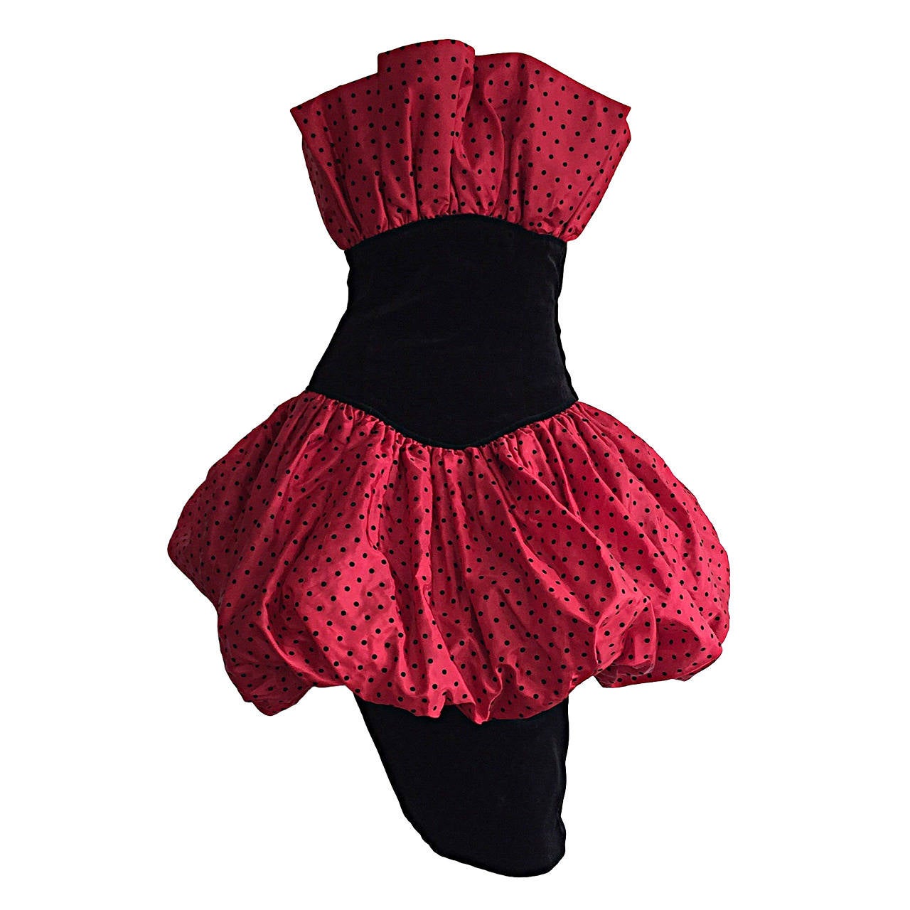 Avant Garde Vintage Barboglio Cristina + Jan Red Polka Dot Bustle Dress