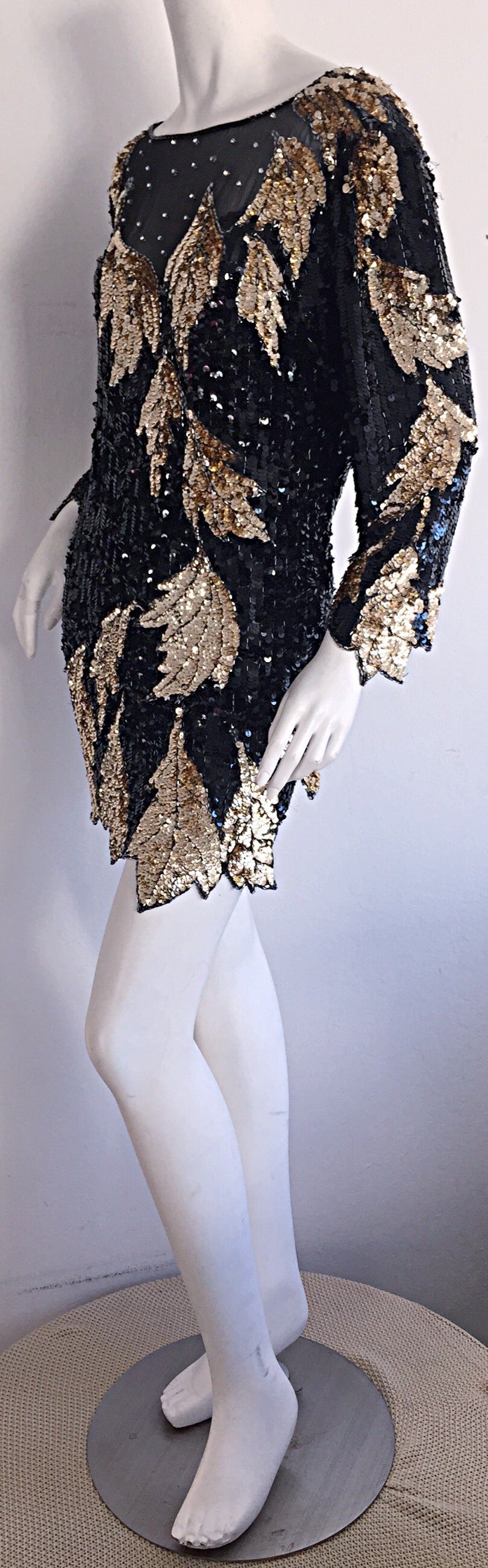 vintage oleg cassini sequin dress