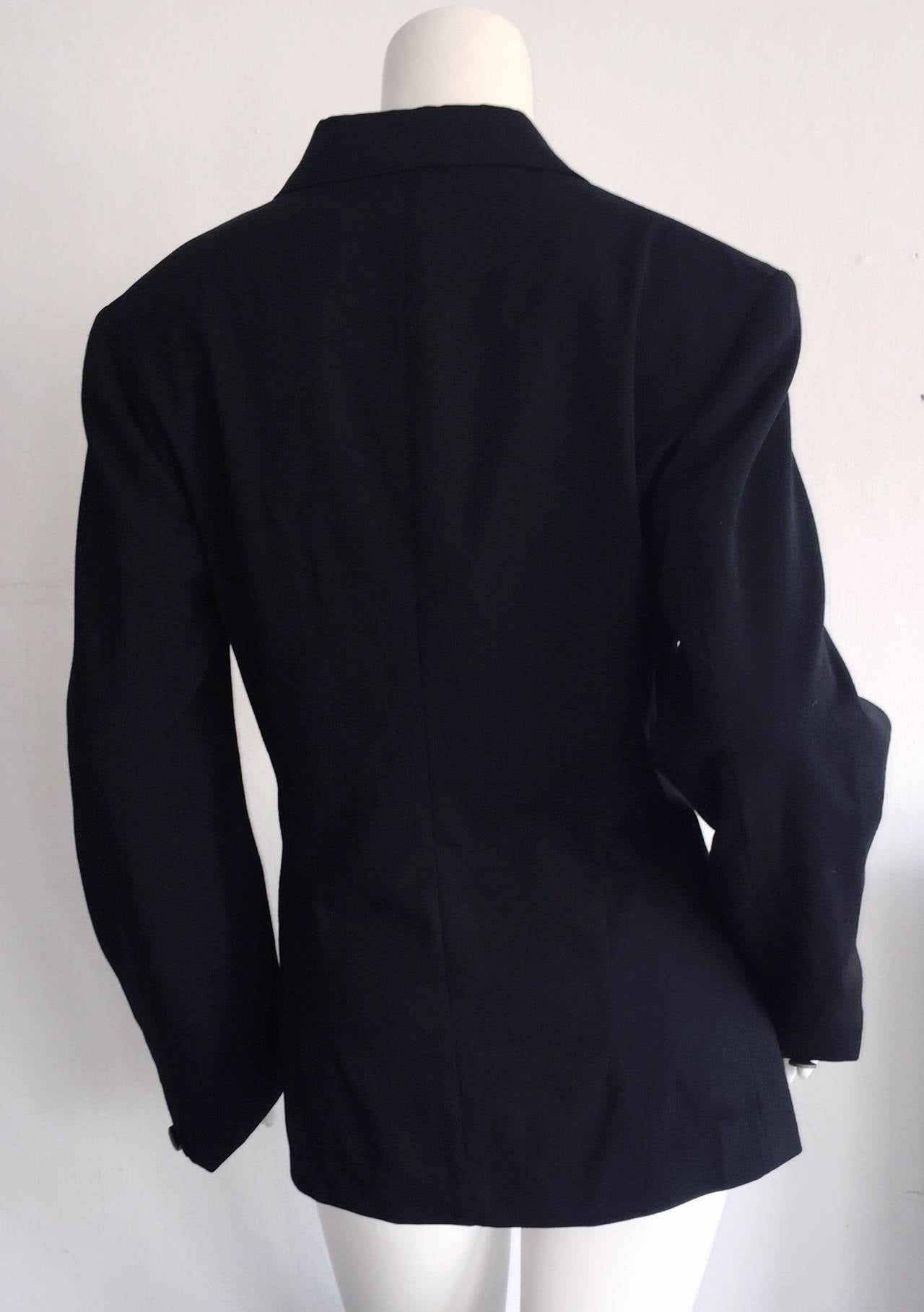 Women's Amazing Vintage Yohji Yamamoto Black Double Breasted Slouchy Boyfriend Blazer