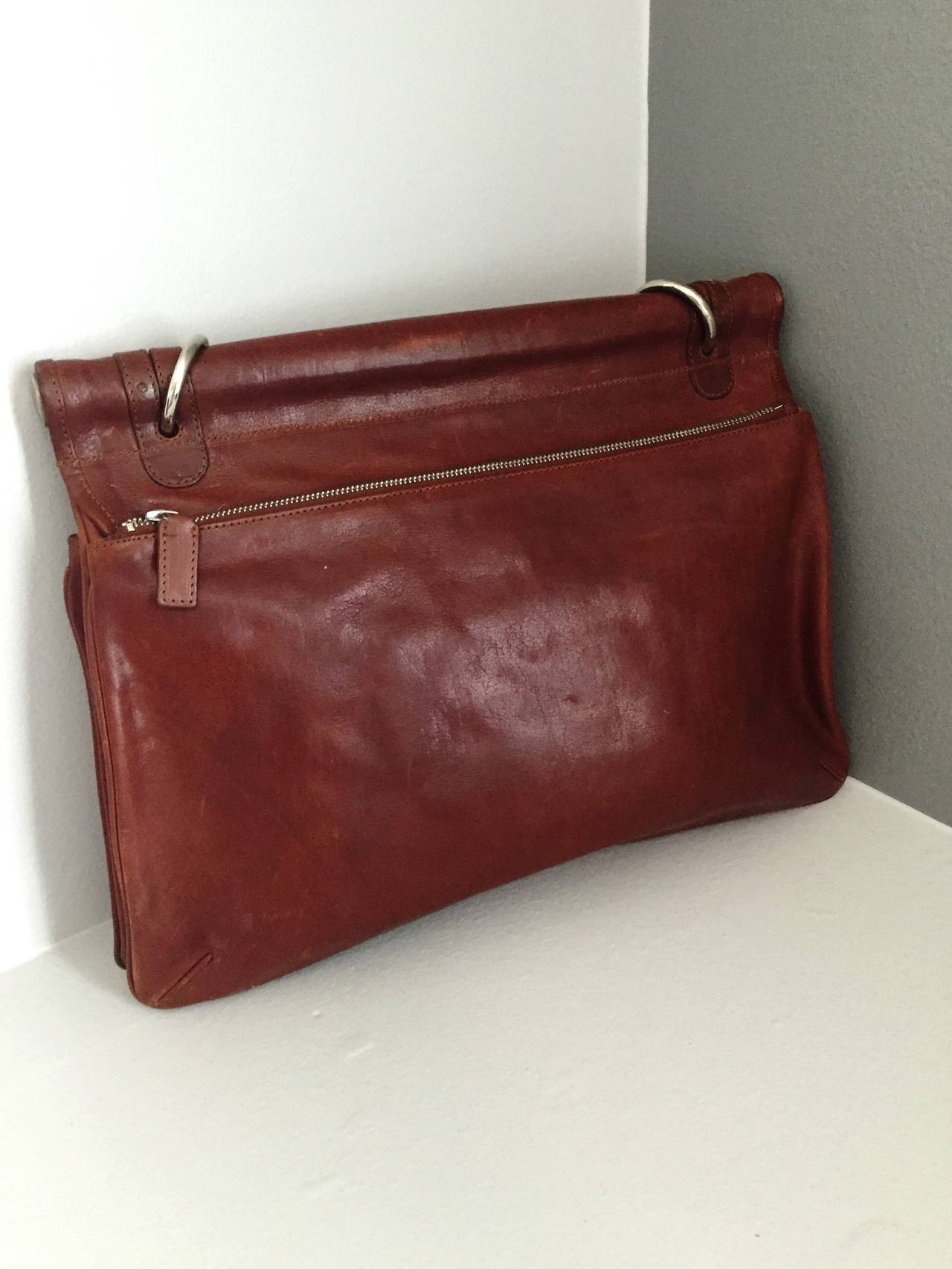 Dries Van Noten ' Most Coveted ' Distressed Brown Leather Unisex Large Bag 3