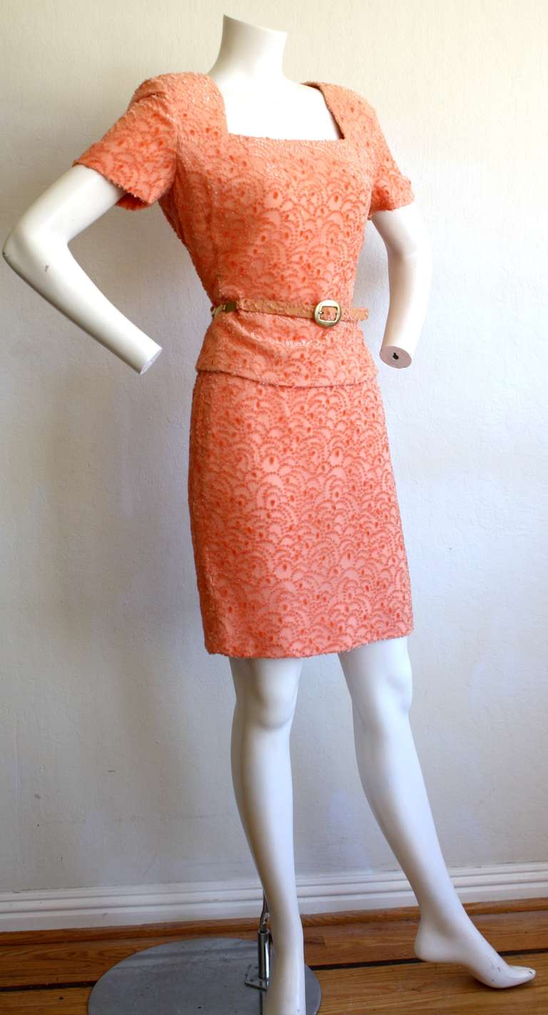 Galanos Vintage Skirt Suit w/ Belt NEW w/ Tags $4, 370 1