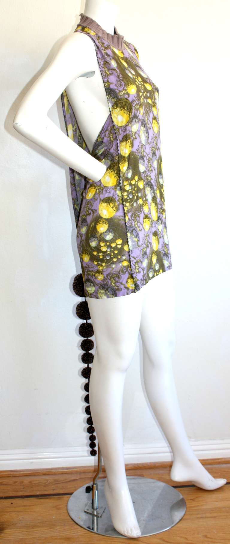 Jean Paul Gaultier Vintage 1990s RARE Space Dress w/ Pom Pom Tail ICONIC In Excellent Condition In San Diego, CA