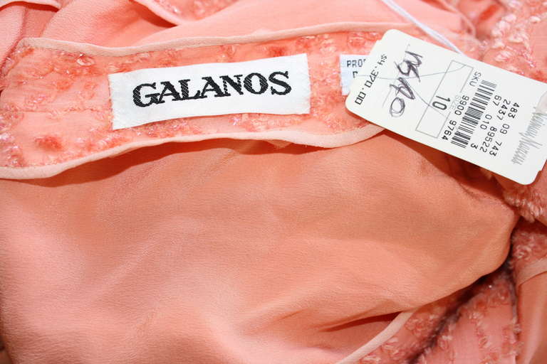 Orange Galanos Vintage Skirt Suit w/ Belt NEW w/ Tags $4, 370