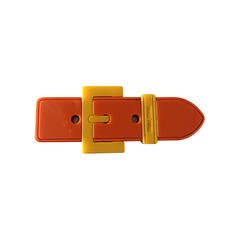 Miu Miu Orange + Yellow Avant Garde Unisex Buckle Pin / Brooch