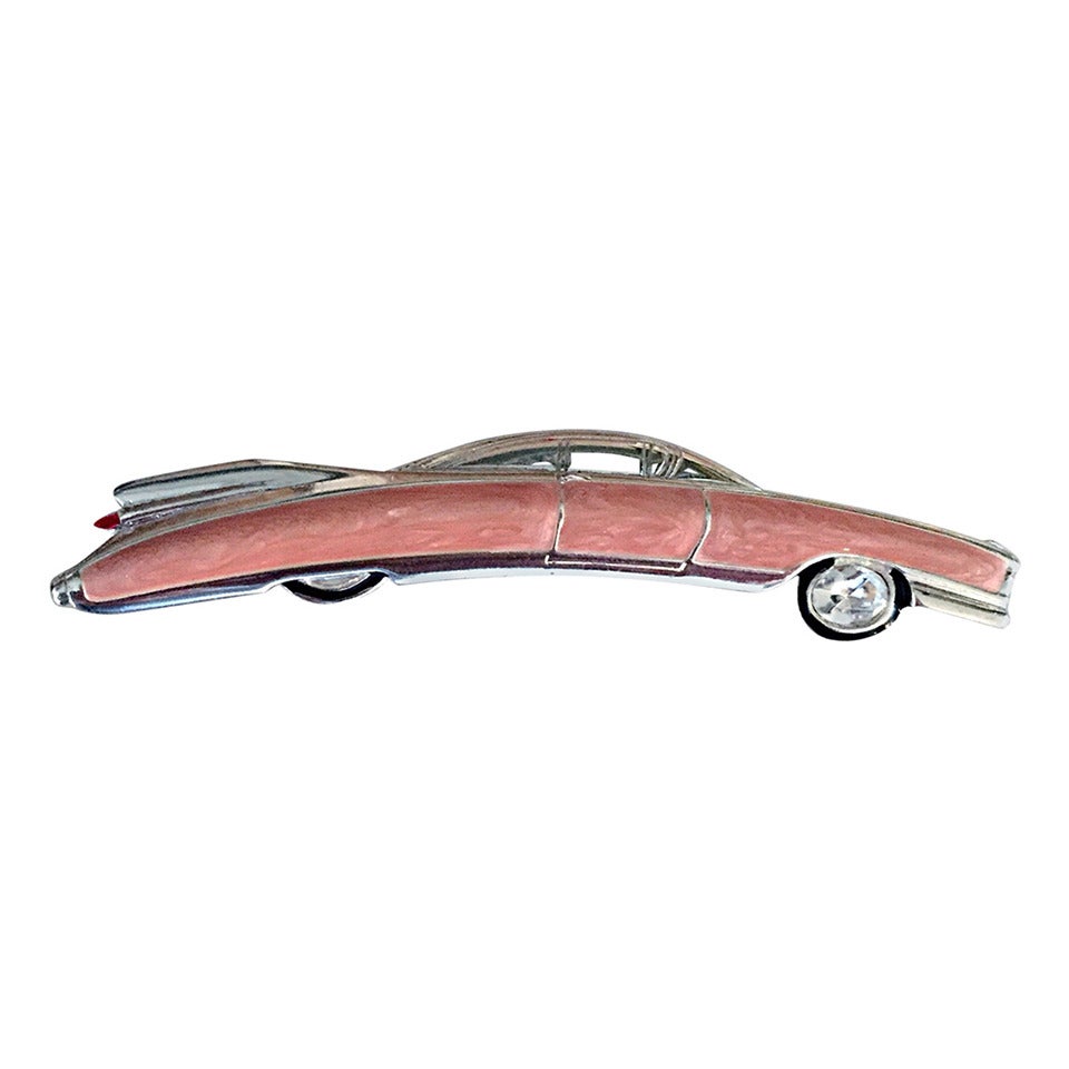Vintage Bob Mackie ' Pink Cadillac ' Car Brooch / Pin Signed