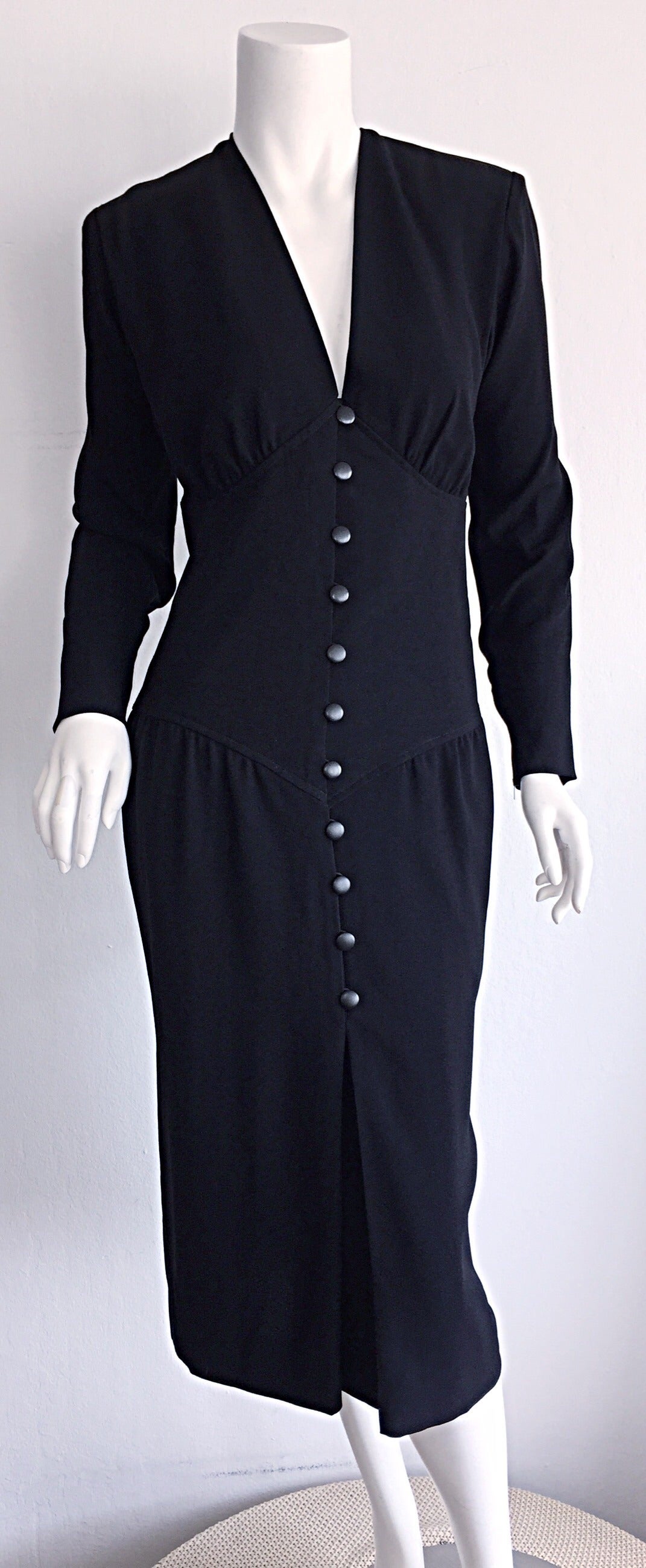 Vintage Yves Saint Laurent Rive Gauche Sz 44 Schwarz Korsett / Bustier Kleid YSL Damen im Angebot
