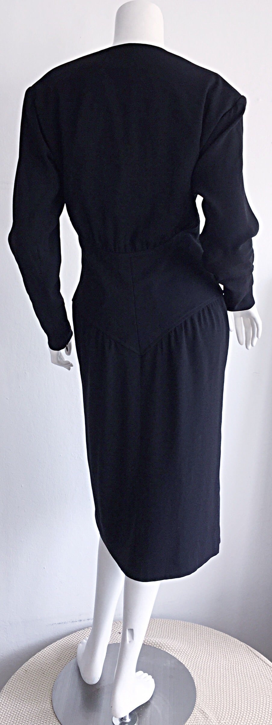 Vintage Yves Saint Laurent Rive Gauche Sz 44 Schwarz Korsett / Bustier Kleid YSL im Angebot 2