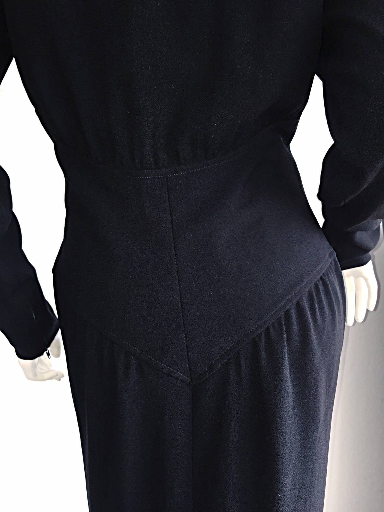 Vintage Yves Saint Laurent Rive Gauche Sz 44 Schwarz Korsett / Bustier Kleid YSL im Angebot 4
