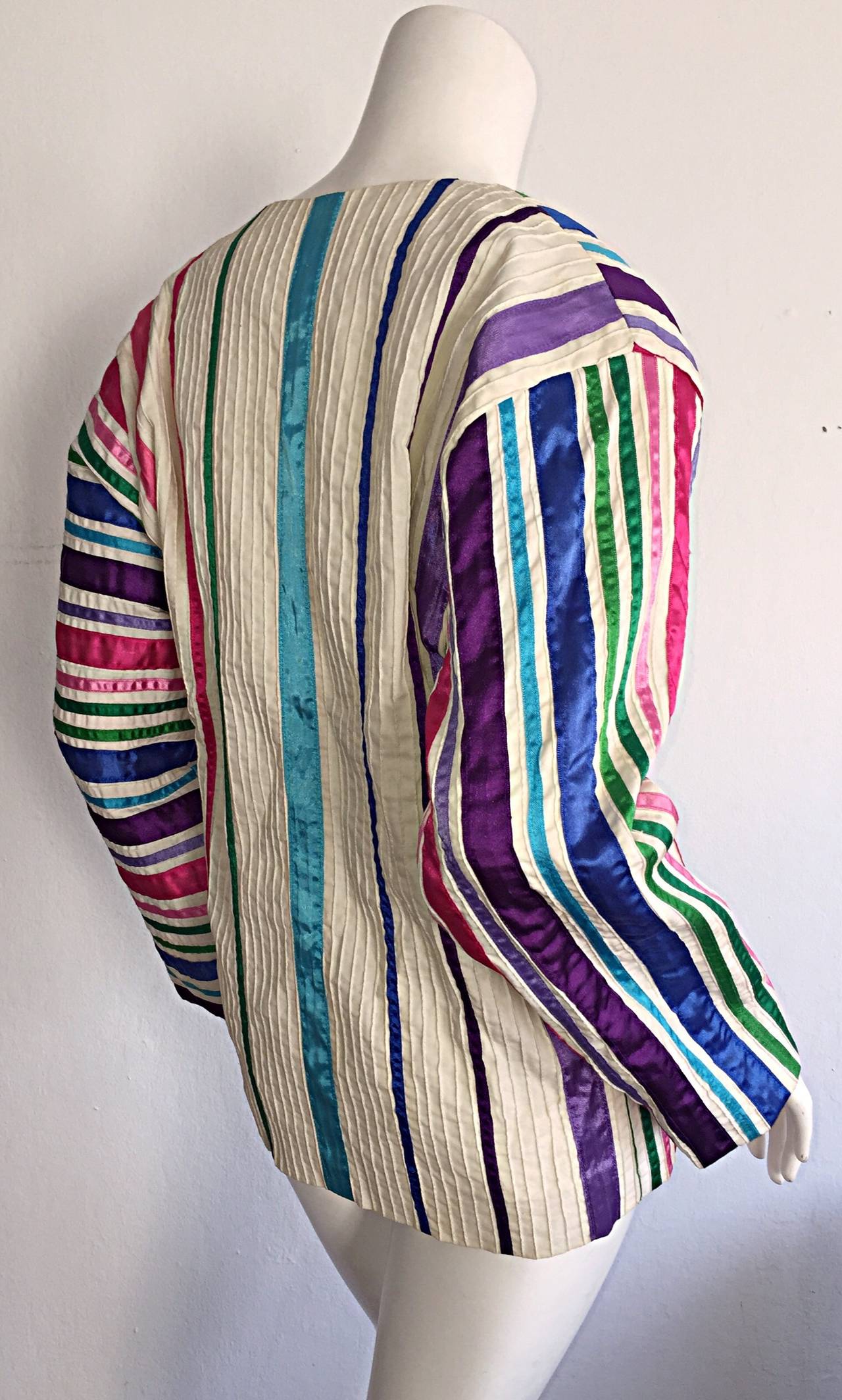 Vintage Tachi Castillo Bunte Baumwollbandjacke ' Made in Mexico ' Damen im Angebot