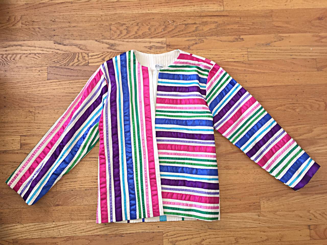 Women's Vintage Tachi Castillo Colorful Cotton Ribbon Jacket ' Made in Mexico ' For Sale