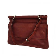 Dries Van Noten ' Most Coveted ' Distressed Brown Leather Unisex Large Bag