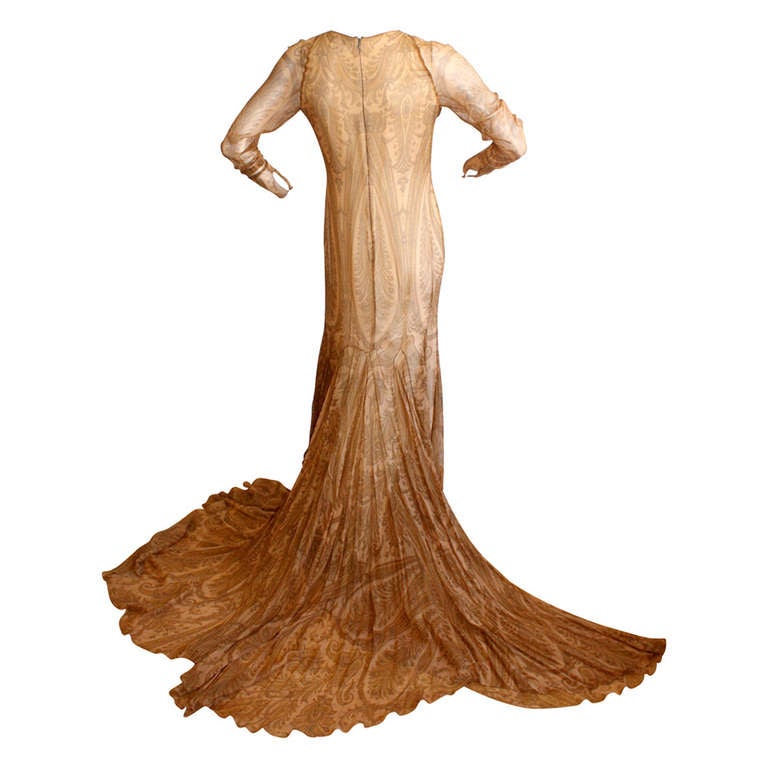 Bill Blass Vintage Gown Original Runway Sample w/ Dramatic Train