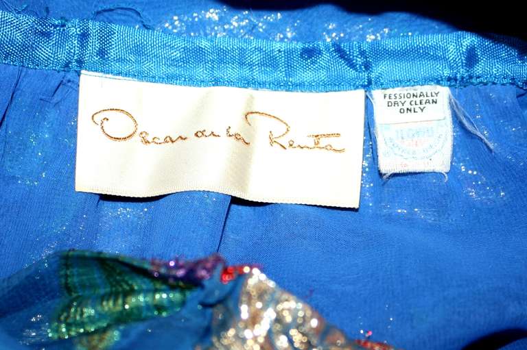 Oscar de la Renta Vintage Grecian Metallic One Shoulder Gown 6