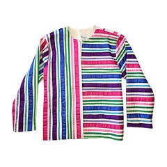 Vintage Tachi Castillo Colorful Cotton Ribbon Jacket ' Made in Mexico '