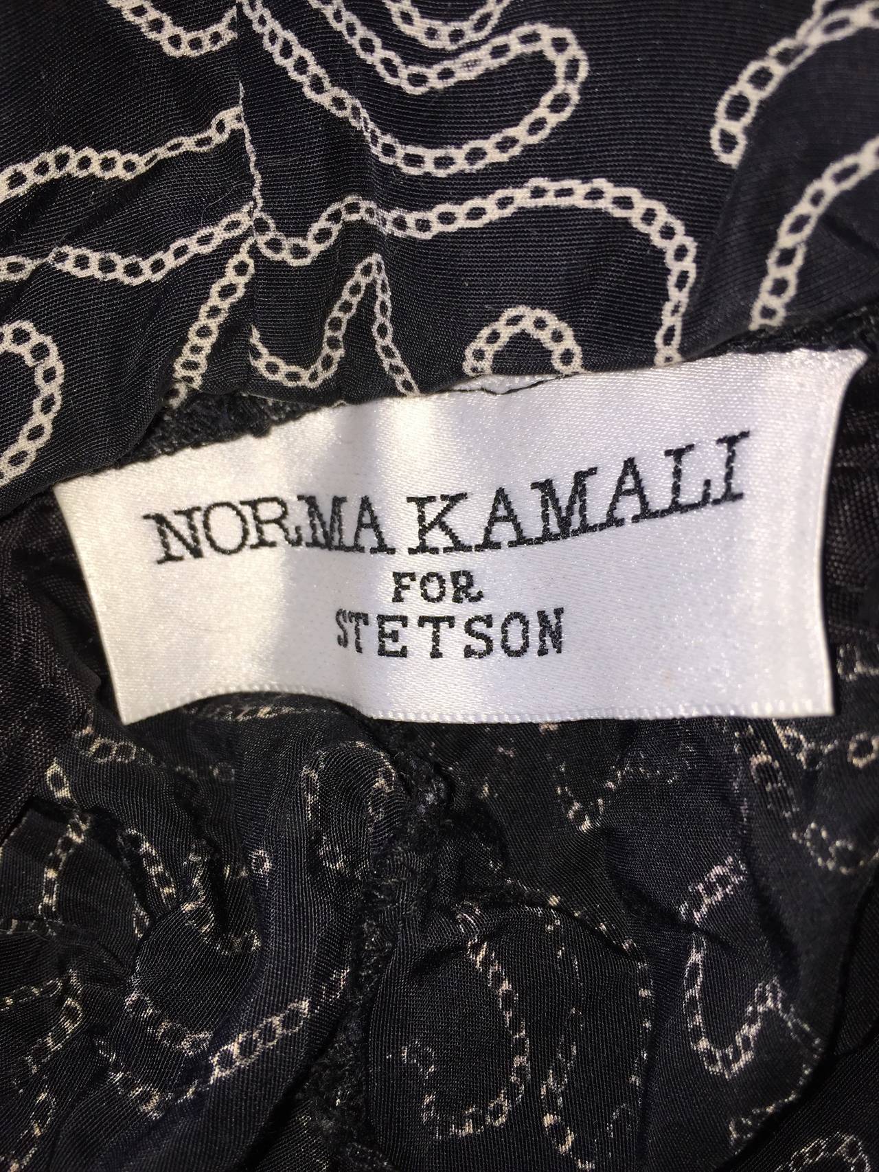 Rare Vintage Norma Kamali For Stetson C. 1983 Black + White Cotton Hat 6