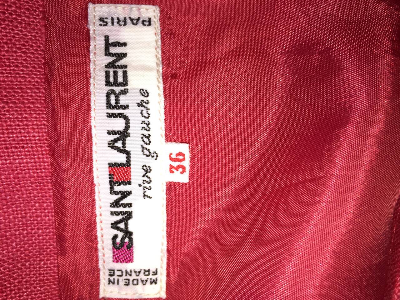 Yves Saint Laurent Rive Gauche Himbeerrosa Leinen Vintage Korsett-Tunikakleid im Angebot 5