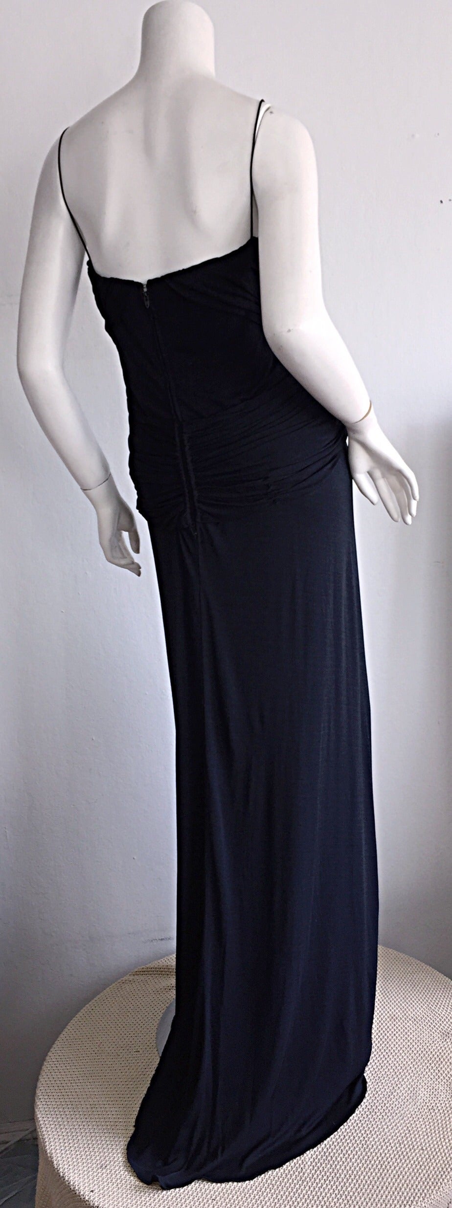 Fine + Rare 1970s Bob Mackie Black Jersey Grecian Goddess Gown 4