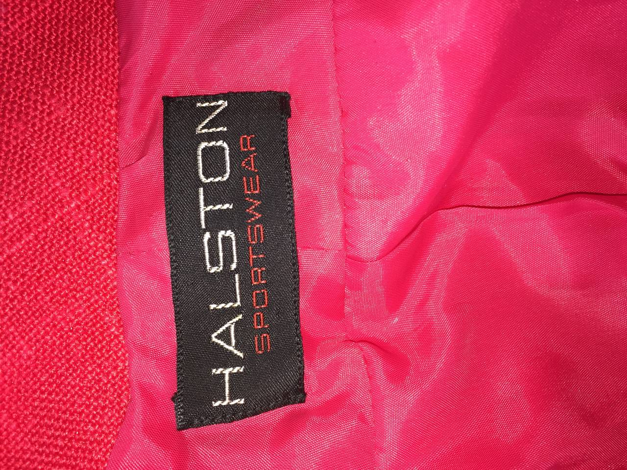 Vintage Halston Candy Apple Red Fitted Linen Blazer Jacket 1
