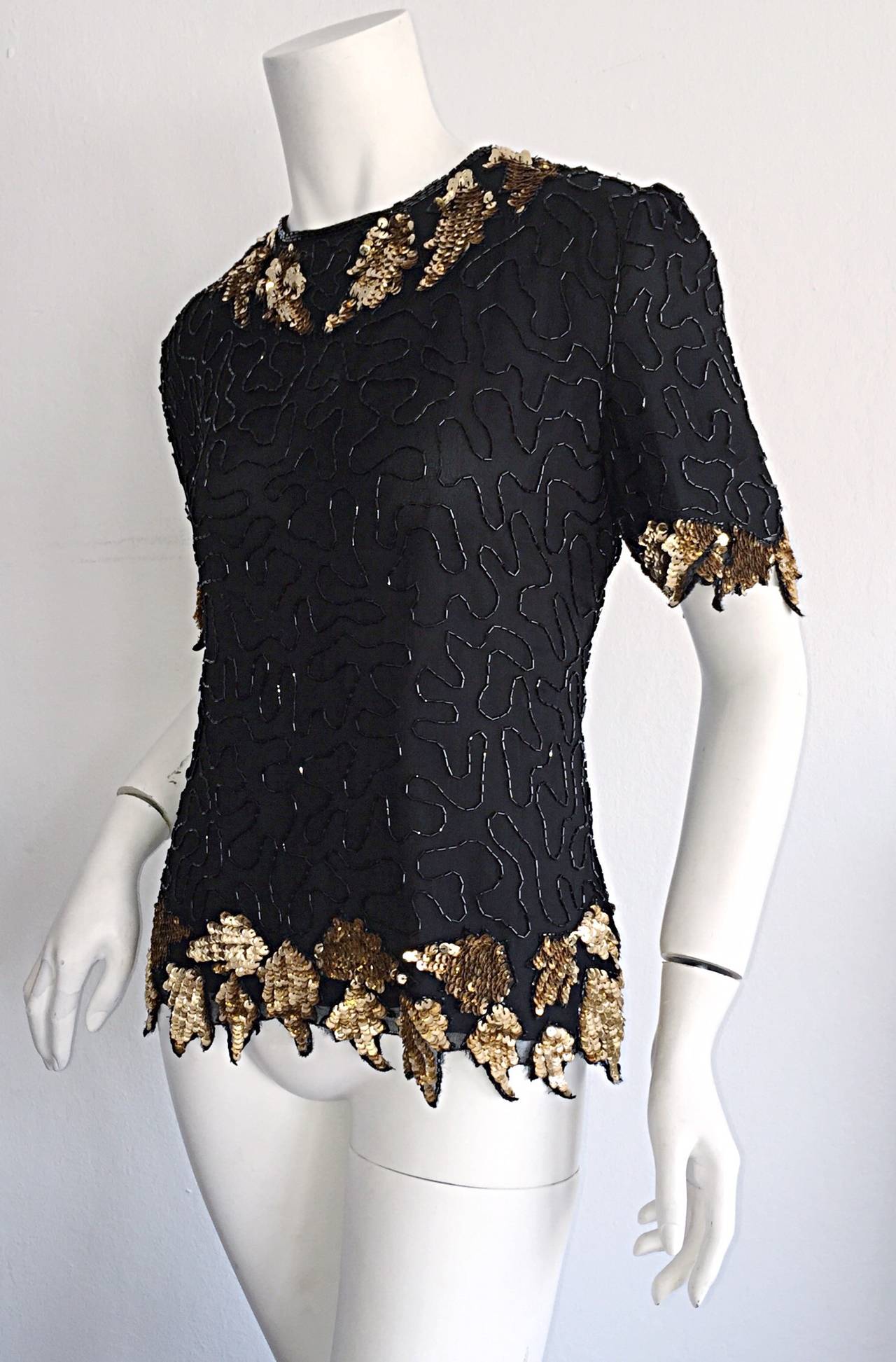 black sequin blouse