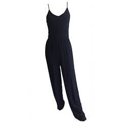 Incredible Vintage Judy Hornby Couture Black Crepe Jumpsuit