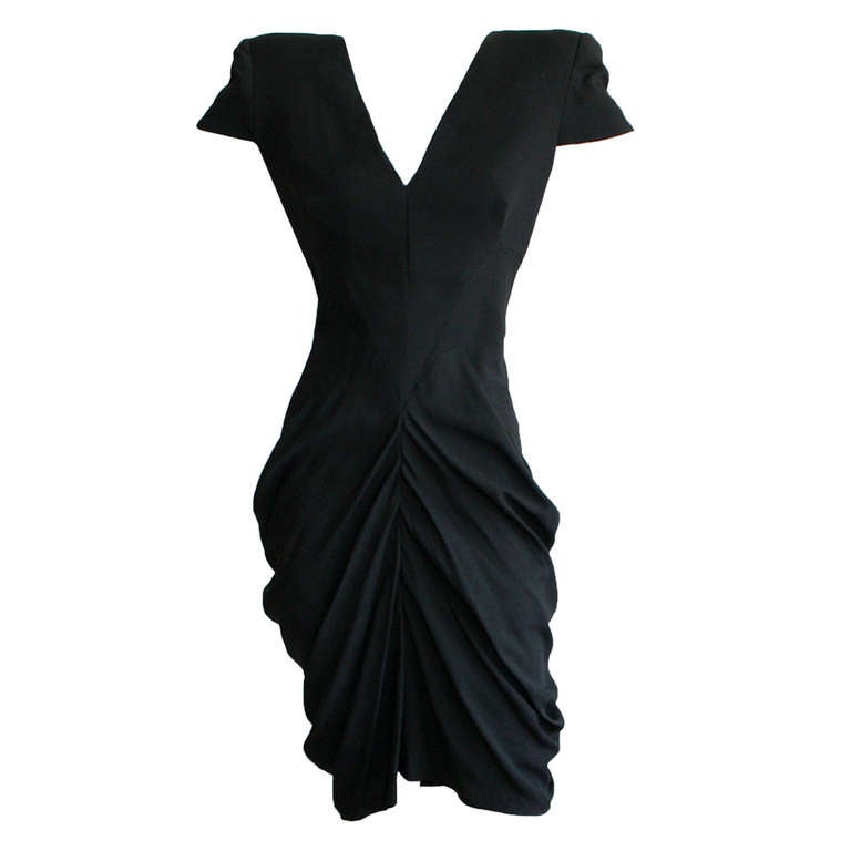Early Alexander McQueen Black Dress from "His" Last Collection