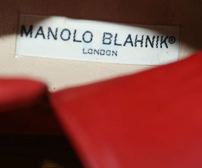 Super Rare Vintage Early Manolo Blahnik 1990s Red Flame Booties Brand ...