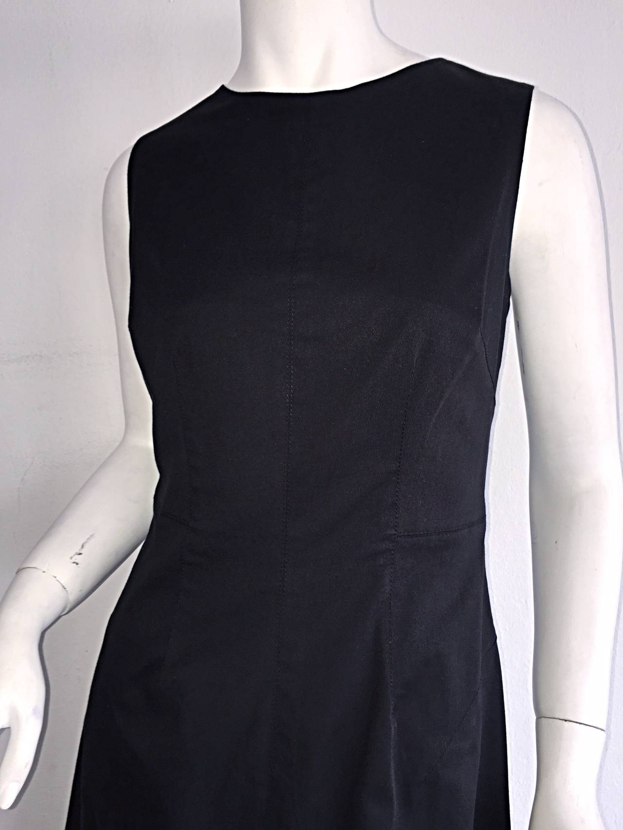 1990s Vintage Dolce And Gabbana Little Black Dress W Zipper Detail At