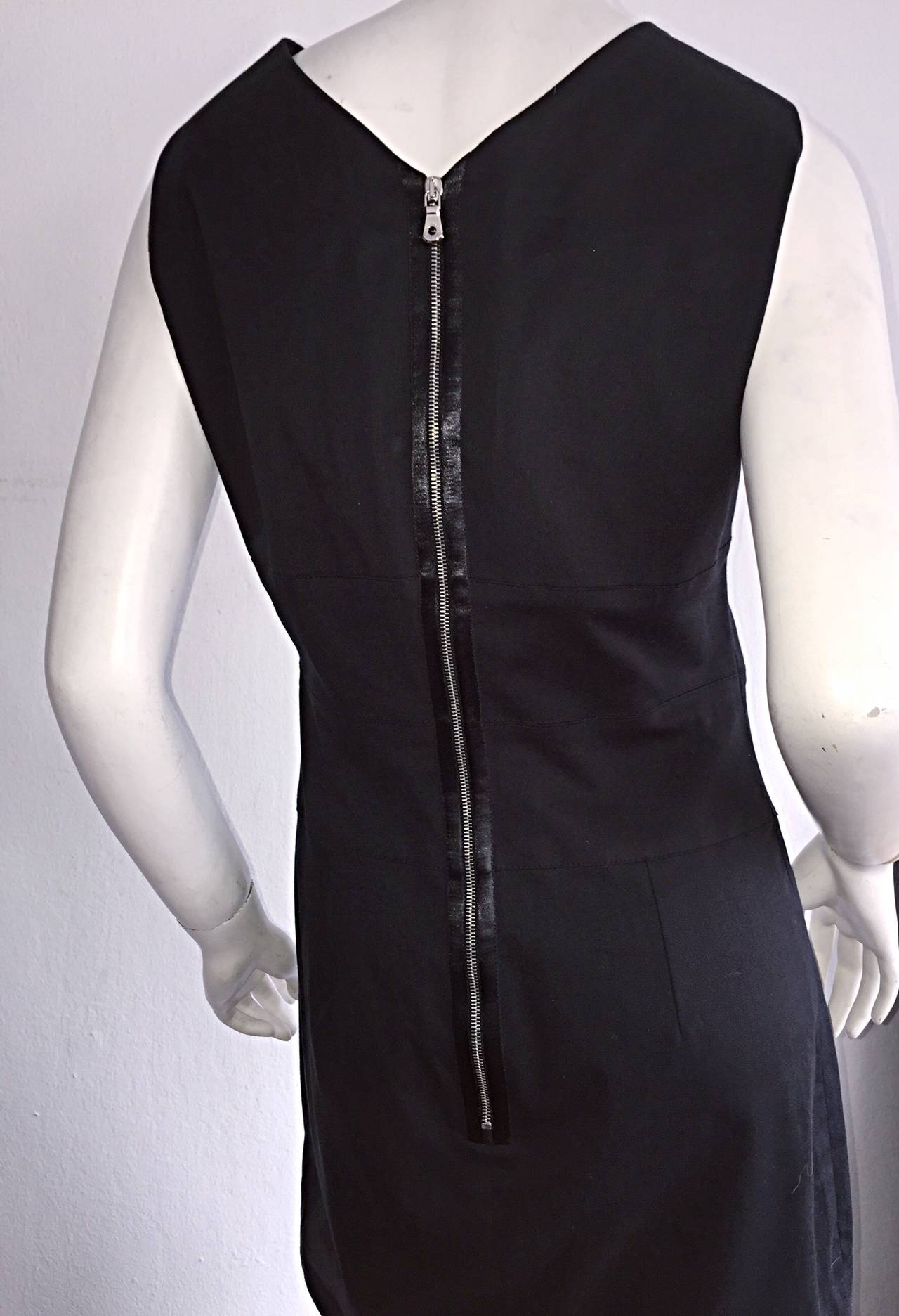 Women's 1990s Vintage Dolce & Gabbana Little Black Dress w/ Zipper Detail